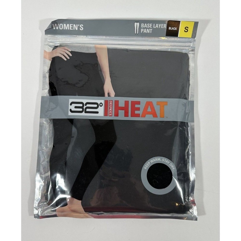 32 Degrees Base Layer Pants Black Sz Small  Warm Dry Stretch Thermal Winter Soft